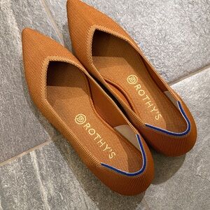 Rothys The Point Fawn Flat Ballet Shoe Womens Size 10 Tan Cognac Neutral Retired